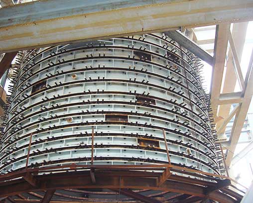 20170328180323_216 Flash furnace reaction tower copper water jacket on-site installation photos